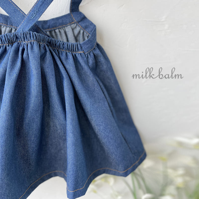 Milk Balm - Korean Children Fashion - #toddlerclothing - Swan Dungarees Skirt - 6