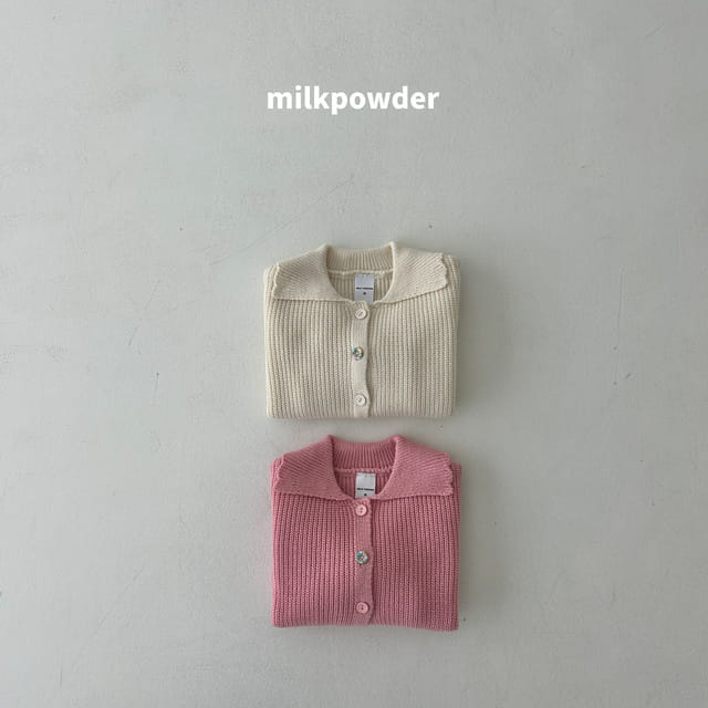 Milk Powder - Korean Children Fashion - #kidzfashiontrend - Collar Knit Cardigan