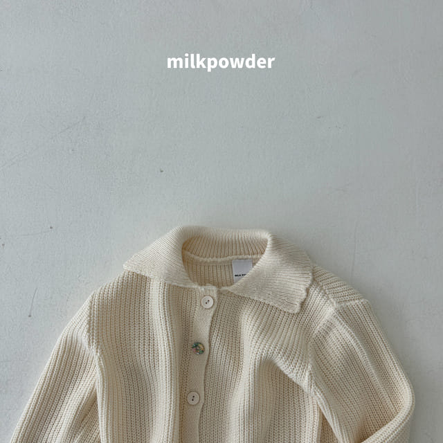 Milk Powder - Korean Children Fashion - #littlefashionista - Collar Knit Cardigan - 3