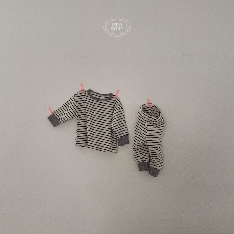 Mini Robe - Korean Baby Fashion - #babyboutiqueclothing - Bebe Organic Stripes Top Bottom Set - 7