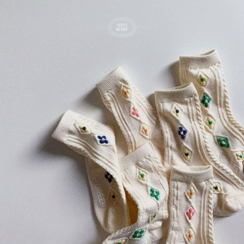 Mini Robe - Korean Baby Fashion - #babyclothing - Flower Socks