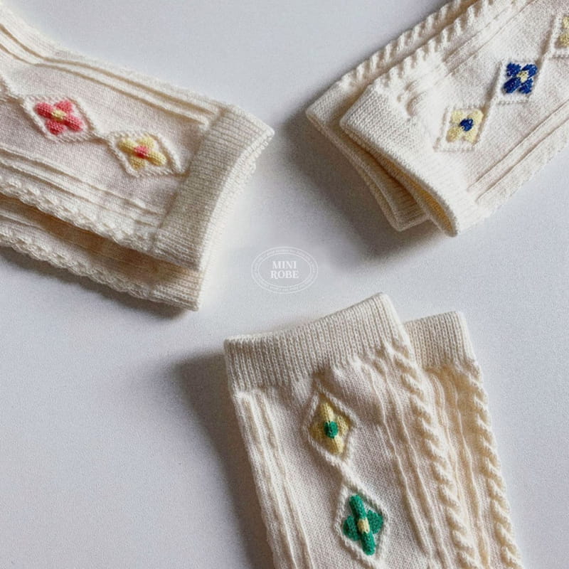 Mini Robe - Korean Baby Fashion - #babyfashion - Flower Socks - 2