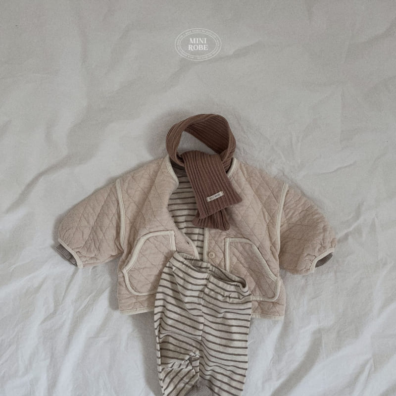 Mini Robe - Korean Baby Fashion - #babygirlfashion - Bebe Organic Stripes Top Bottom Set - 11