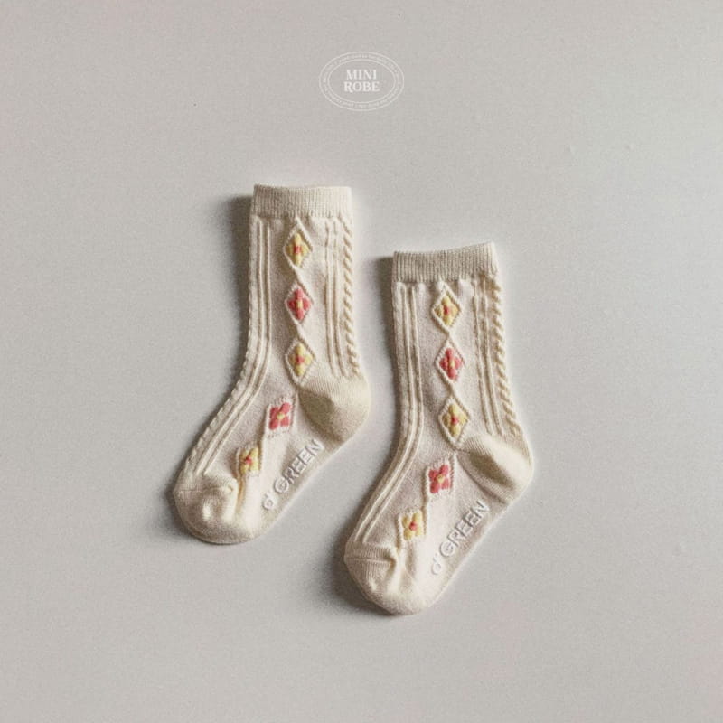 Mini Robe - Korean Baby Fashion - #babylifestyle - Flower Socks - 5