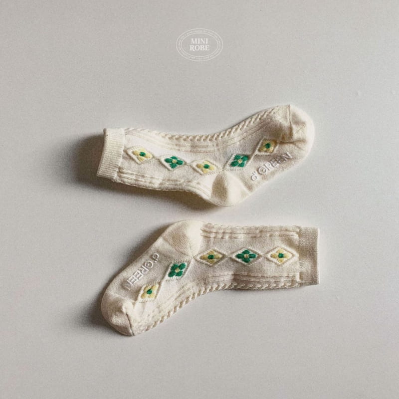 Mini Robe - Korean Baby Fashion - #babyootd - Flower Socks - 7