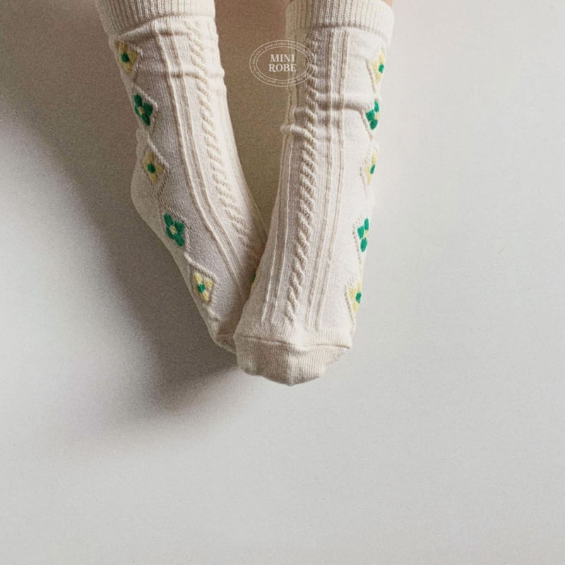 Mini Robe - Korean Baby Fashion - #babywear - Flower Socks - 10