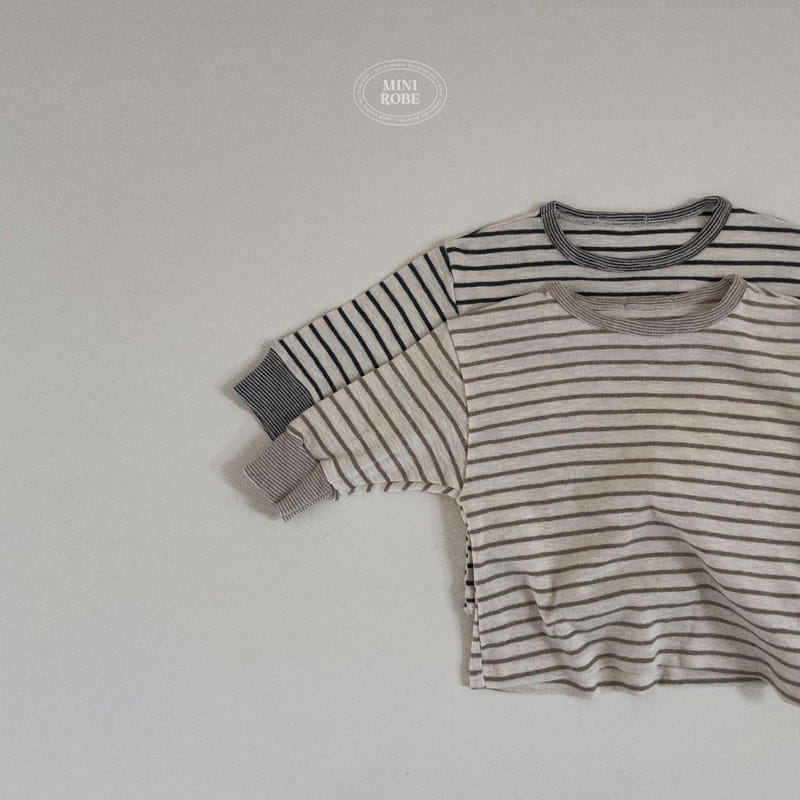 Mini Robe - Korean Baby Fashion - #onlinebabyboutique - Bebe Organic Stripes Top Bottom Set - 3