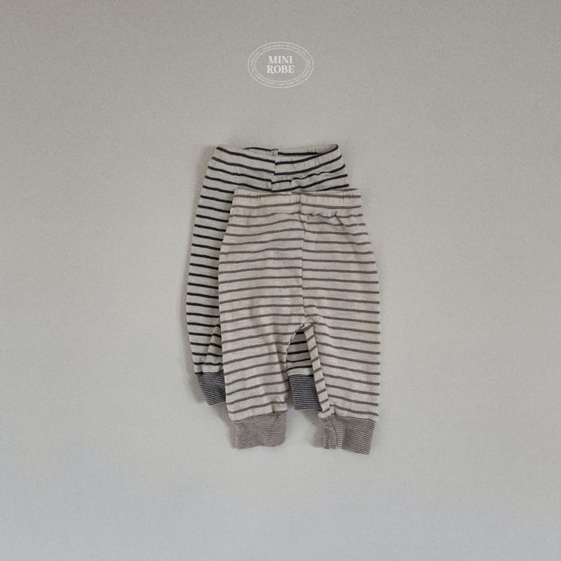 Mini Robe - Korean Baby Fashion - #onlinebabyboutique - Bebe Organic Stripes Top Bottom Set - 4