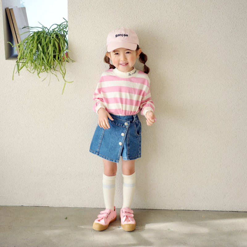 Momo Ann - Korean Children Fashion - #Kfashion4kids - Denim Wrap Shorts - 9