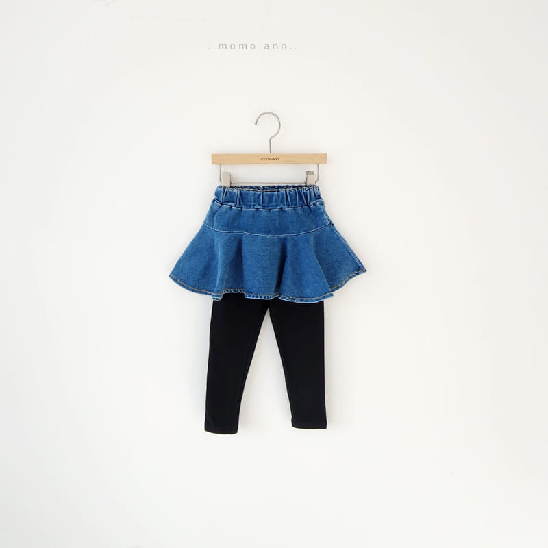Momo Ann - Korean Children Fashion - #childofig - Plare Denim Skirt Leggings