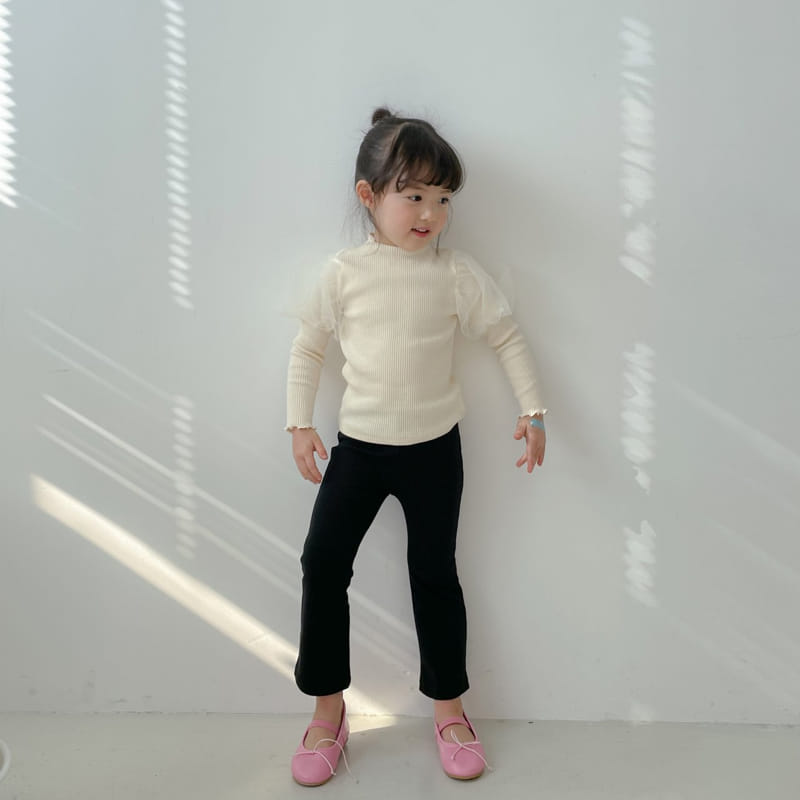 Momo Ann - Korean Children Fashion - #designkidswear - Black Bootscut Pants - 6