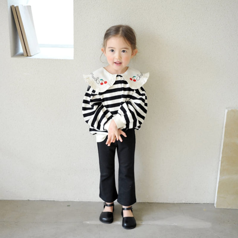 Momo Ann - Korean Children Fashion - #kidsshorts - Cherry Collar Sweatshirt - 8