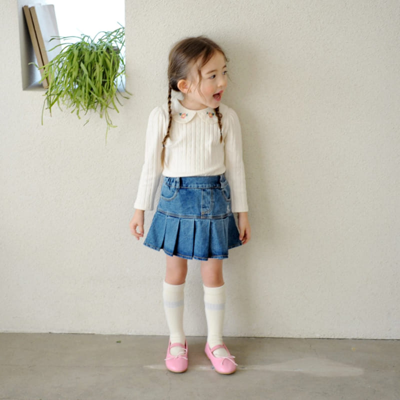 Momo Ann - Korean Children Fashion - #kidsshorts - Roa Collar Tee - 5