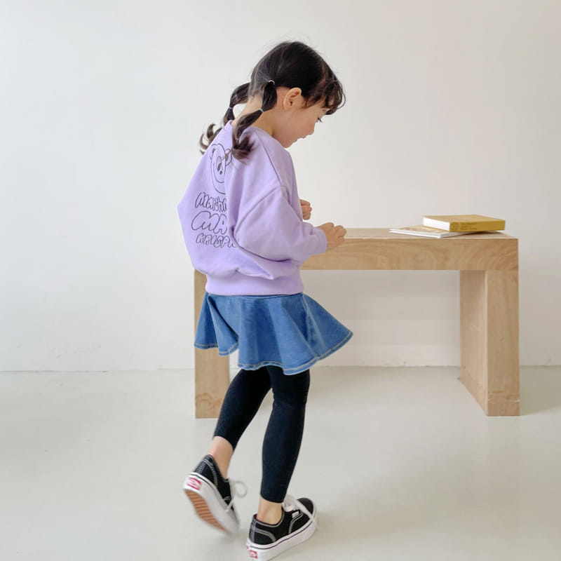 Momo Ann - Korean Children Fashion - #kidzfashiontrend - Plare Denim Skirt Leggings - 8