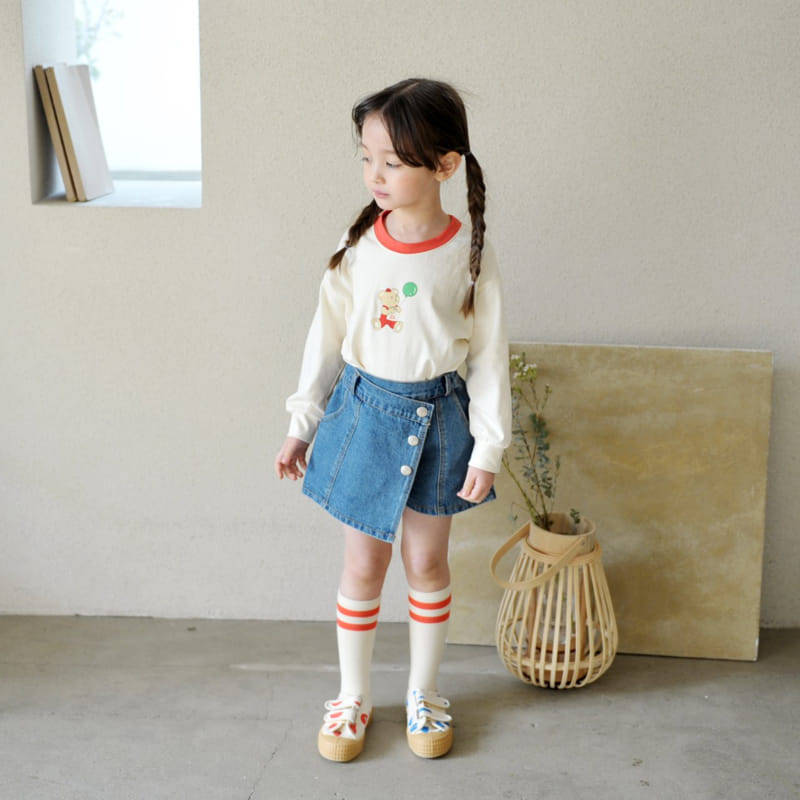 Momo Ann - Korean Children Fashion - #littlefashionista - Denim Wrap Shorts - 10
