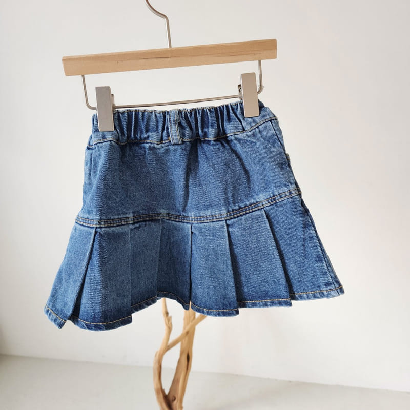 Momo Ann - Korean Children Fashion - #prettylittlegirls - Wrinkle Denim Skirt Pants - 10