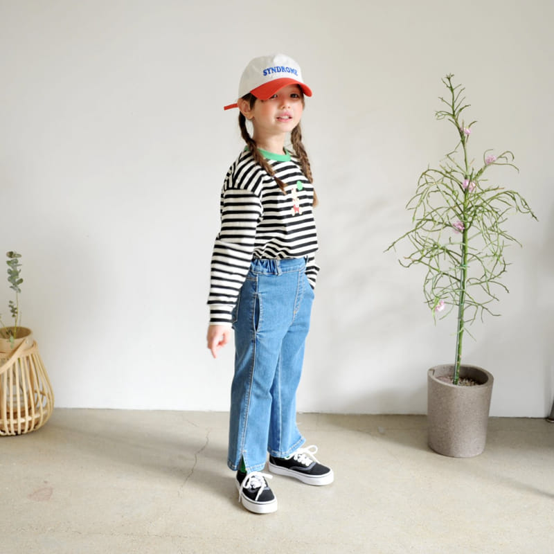 Momo Ann - Korean Children Fashion - #prettylittlegirls - Slit Jeans - 7