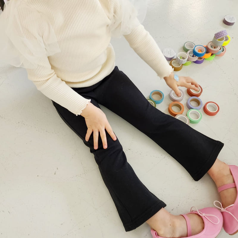 Momo Ann - Korean Children Fashion - #todddlerfashion - Black Bootscut Pants