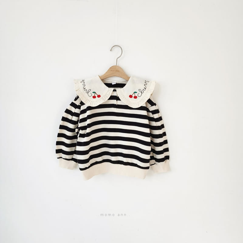 Momo Ann - Korean Children Fashion - #toddlerclothing - Cherry Collar Sweatshirt