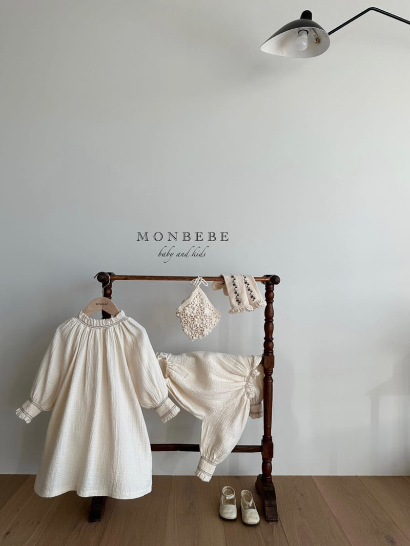 Monbebe - Korean Baby Fashion - #babyboutique - Beeb Cream Smocked Bodysuit - 10