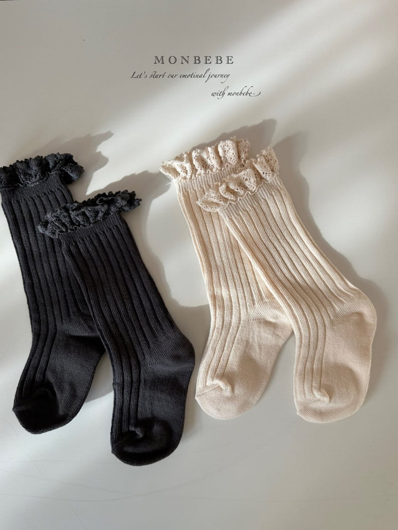 Monbebe - Korean Baby Fashion - #babyfashion - Lace Knee Socks Set - 7