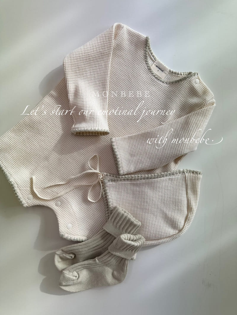 Monbebe - Korean Baby Fashion - #babyclothing - Mello Waffle Bodysuit - 4