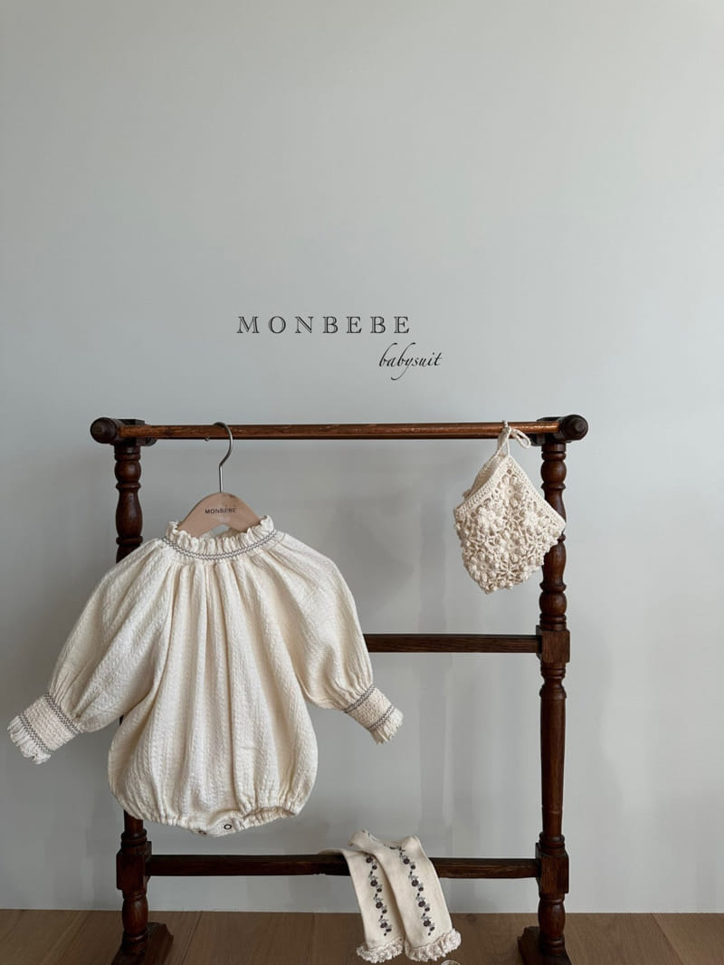 Monbebe - Korean Baby Fashion - #babylifestyle - Beeb Cream Smocked Bodysuit