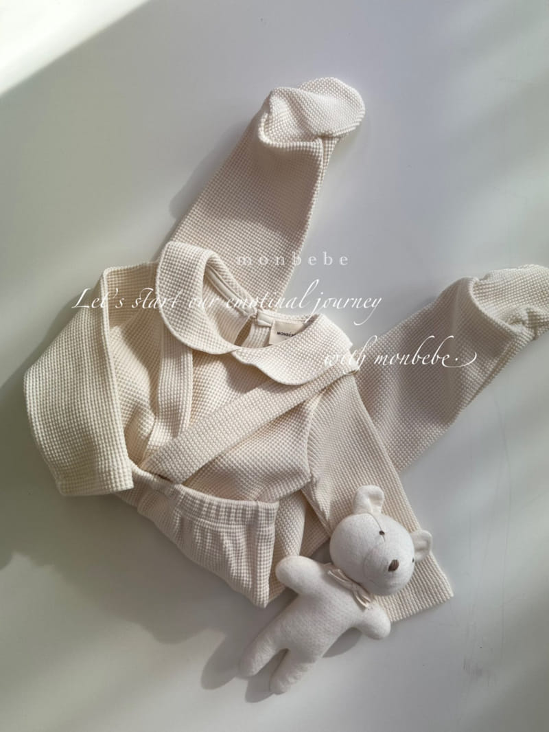 Monbebe - Korean Baby Fashion - #babyoninstagram - Waffle Collar Bodysuit - 5