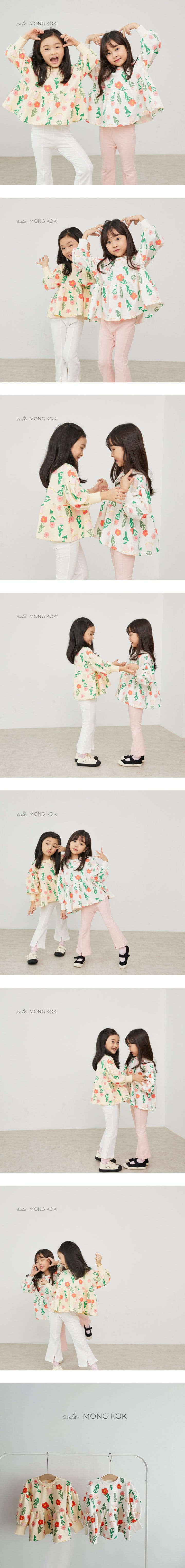 Mong Kok - Korean Children Fashion - #minifashionista - Red Flower Cancan Tee