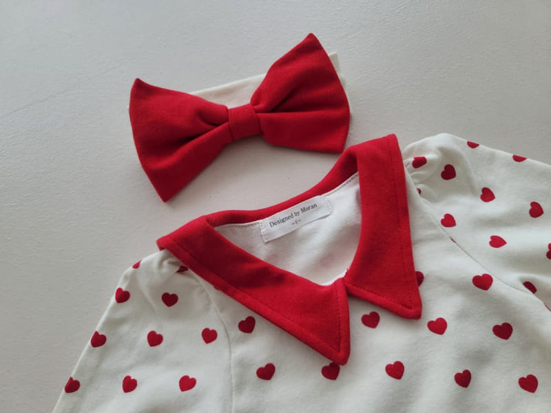 Moran - Korean Baby Fashion - #babyclothing - Mini Heart Bodysuit Set - 5