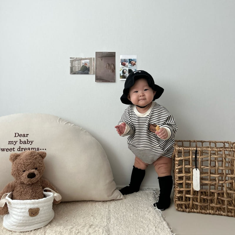 Moran - Korean Baby Fashion - #babyfever - Pocket Bear Bodysuit - 2