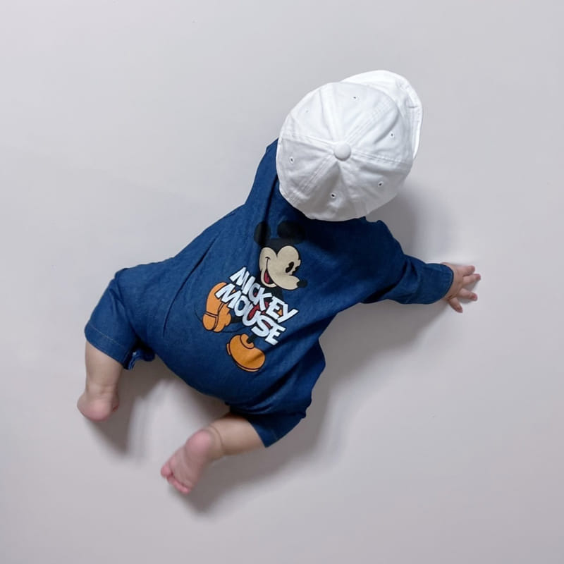 Moran - Korean Baby Fashion - #babygirlfashion - Denim Mickey Bodysuit - 4