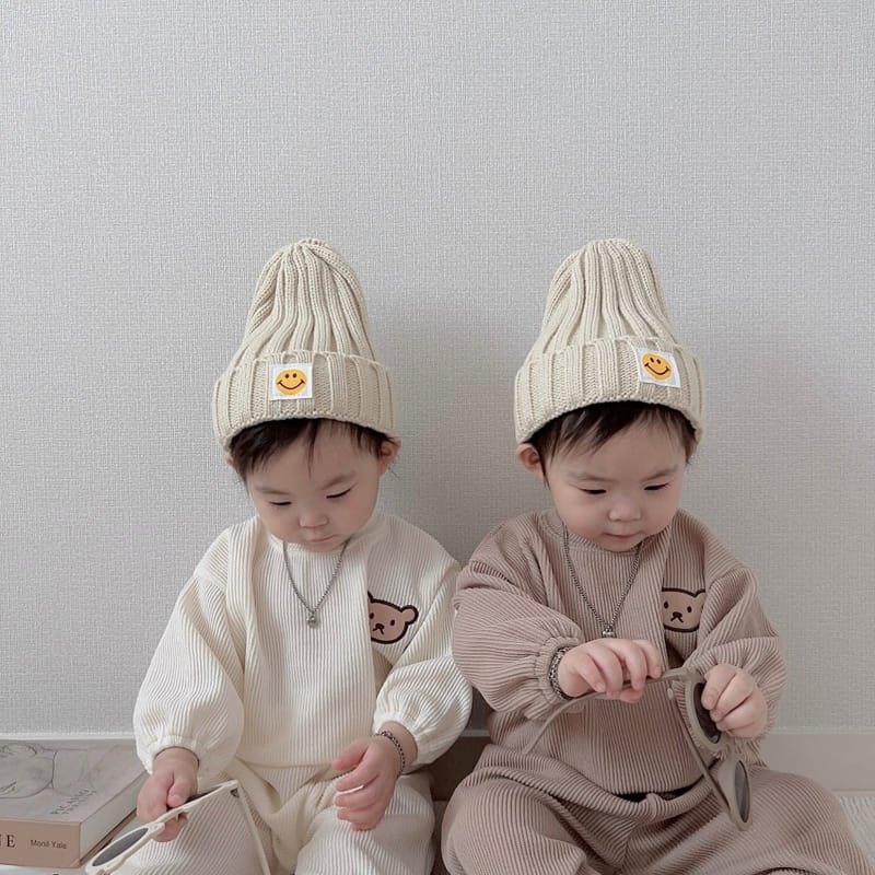 Moran - Korean Children Fashion - #childofig - Knit Bear Top Bottom Set - 8