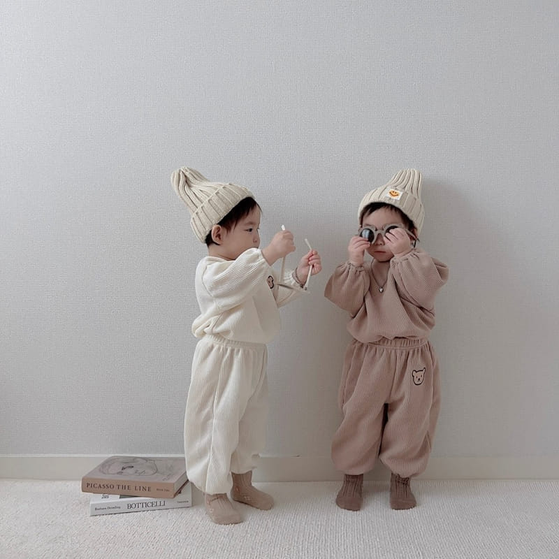 Moran - Korean Children Fashion - #Kfashion4kids - Knit Bear Top Bottom Set - 4