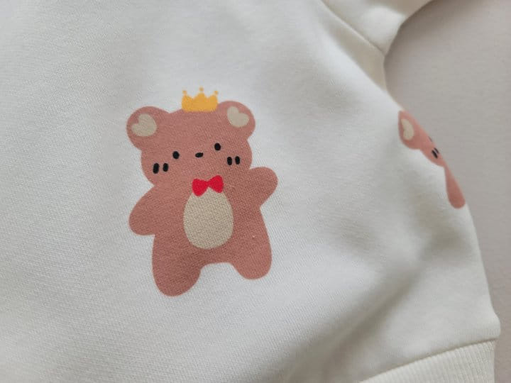 Moran - Korean Children Fashion - #littlefashionista - Crown Bear Top Bottom Set - 5