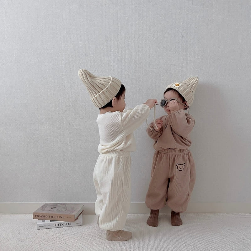 Moran - Korean Children Fashion - #minifashionista - Knit Bear Top Bottom Set - 6