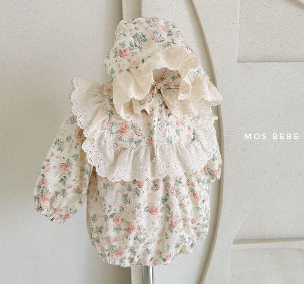 Mos Bebe - Korean Baby Fashion - #babyfever - Rose Frill Bodysuit with Hat - 5