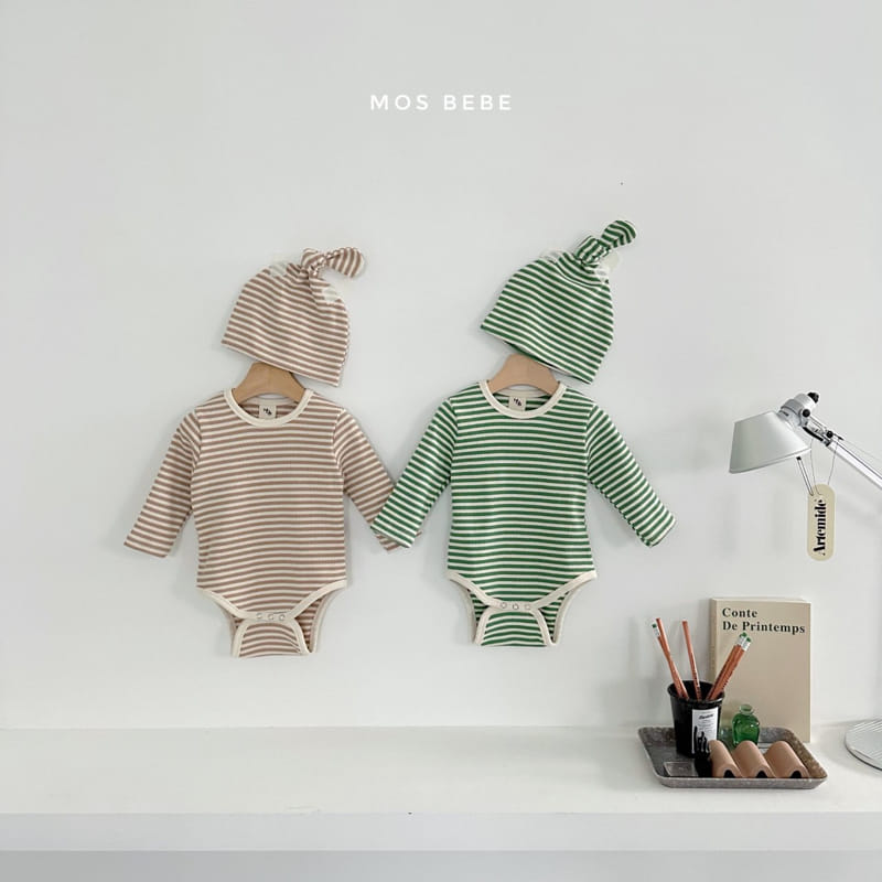 Mos Bebe - Korean Baby Fashion - #babyoninstagram - Daily Pot Bodysuit with Bonnet - 2