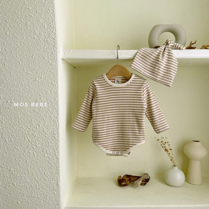 Mos Bebe - Korean Baby Fashion - #babyootd - Daily Pot Bodysuit with Bonnet - 4