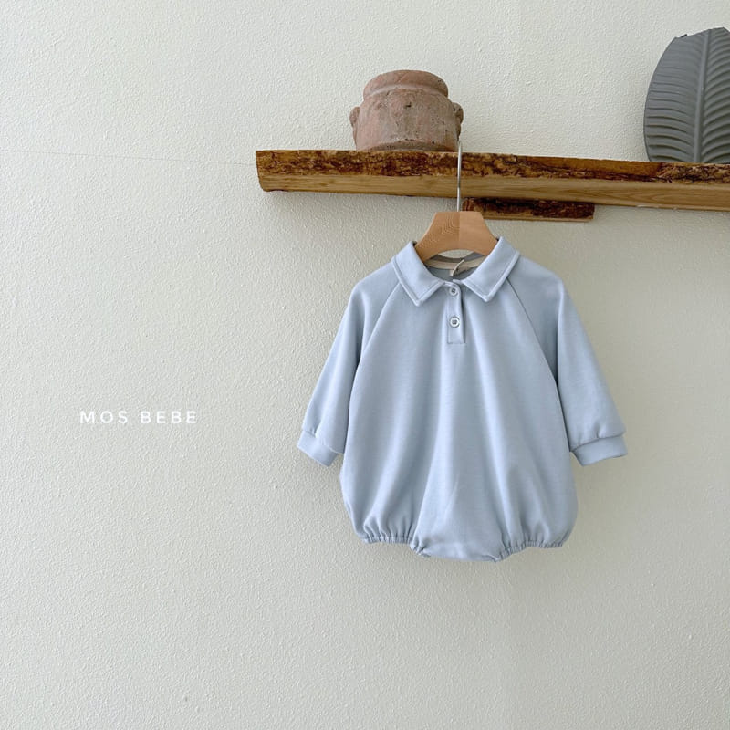 Mos Bebe - Korean Baby Fashion - #babyoutfit - Basic Collar Bodysuit - 4