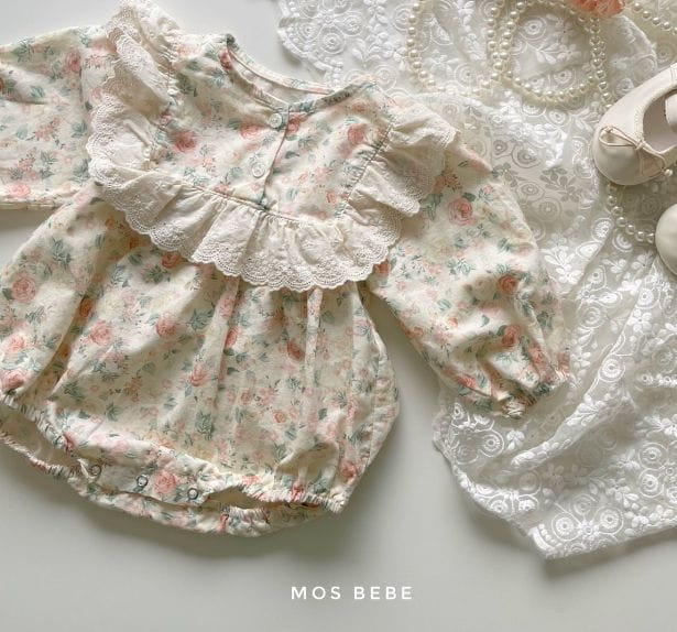 Mos Bebe - Korean Baby Fashion - #babyoutfit - Rose Frill Bodysuit with Hat - 11