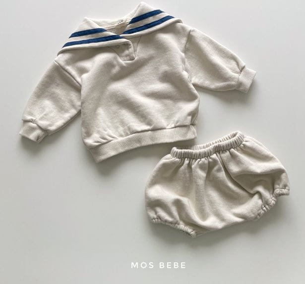 Mos Bebe - Korean Baby Fashion - #babyoutfit - Bebe Sailor Top Bottom Set - 2