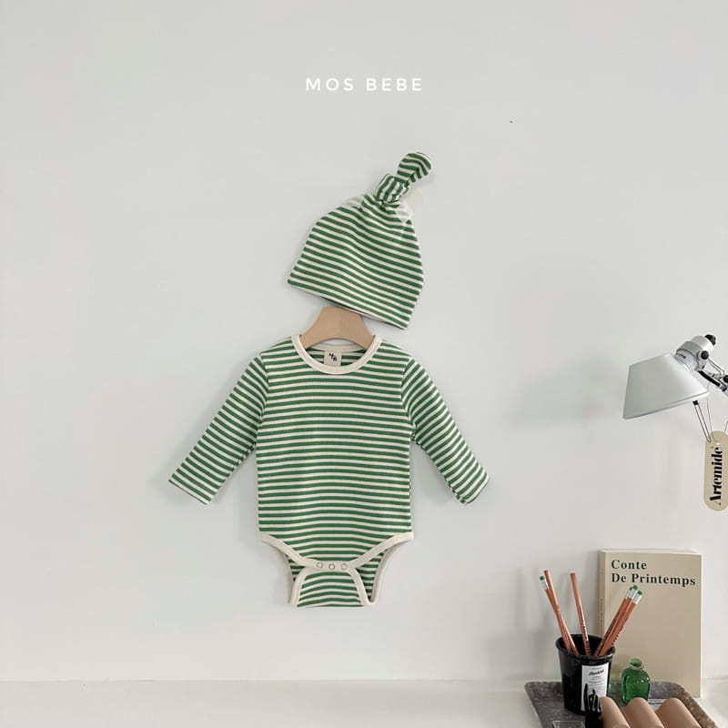 Mos Bebe - Korean Baby Fashion - #babywear - Daily Pot Bodysuit with Bonnet - 6