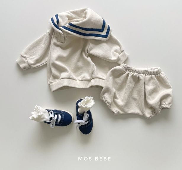 Mos Bebe - Korean Baby Fashion - #babywear - Bebe Sailor Top Bottom Set - 4