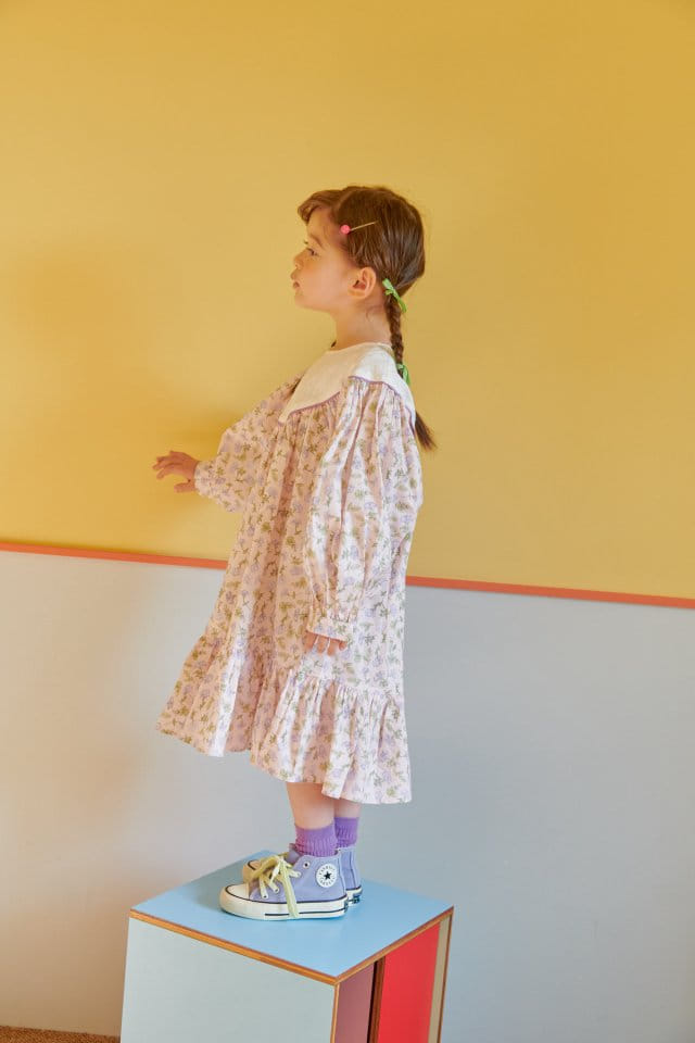 Mumunbaba - Korean Children Fashion - #childofig - Violet Flower One-piece - 3