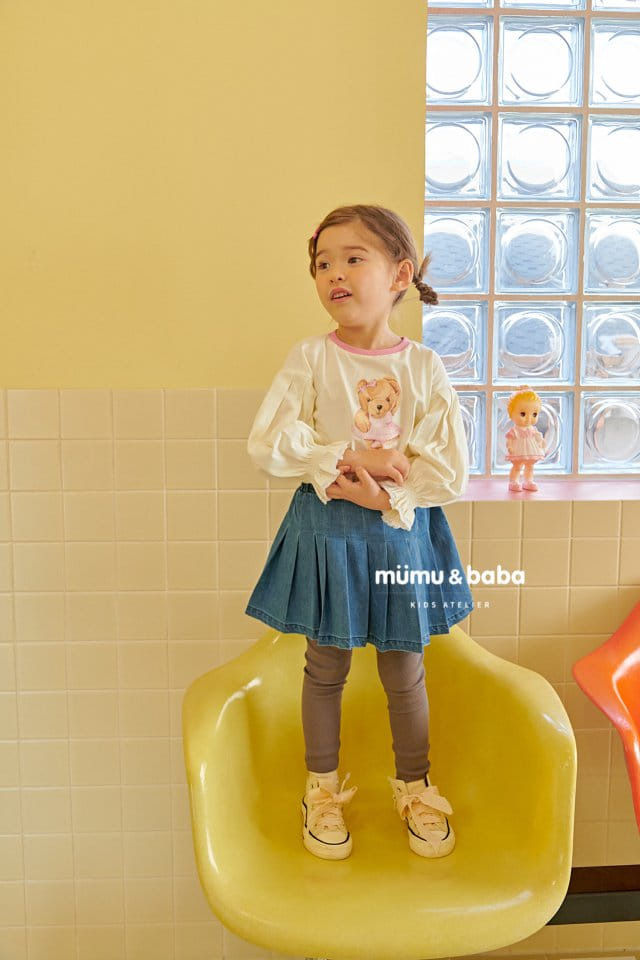Mumunbaba - Korean Children Fashion - #childofig - BB Denim Skirt Leggings