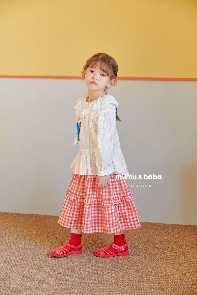 Mumunbaba - Korean Children Fashion - #childofig - Katy Check Long Skirt - 4