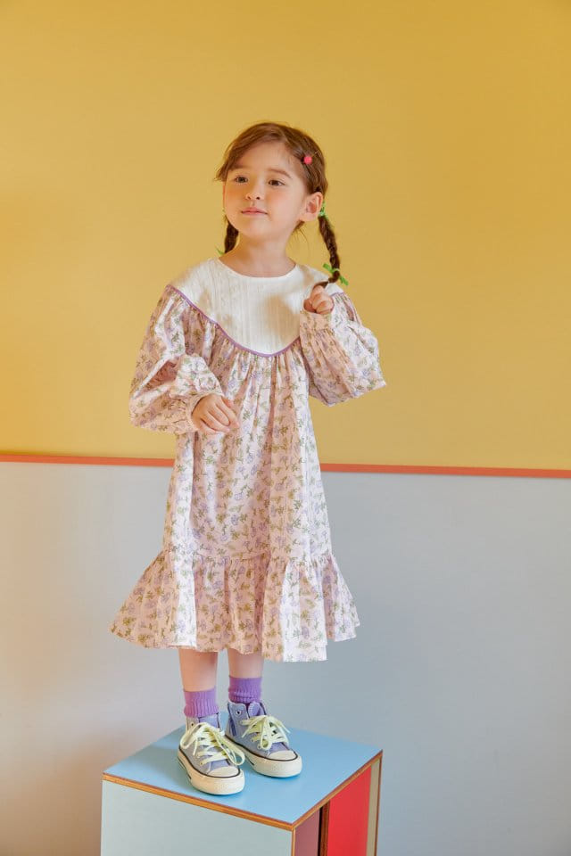 Mumunbaba - Korean Children Fashion - #childofig - Violet Flower One-piece - 4
