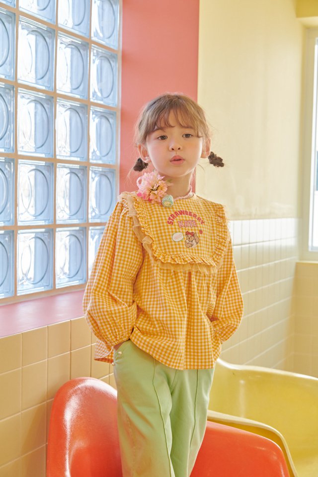 Mumunbaba - Korean Children Fashion - #kidsshorts - Katy Check Blouse - 9