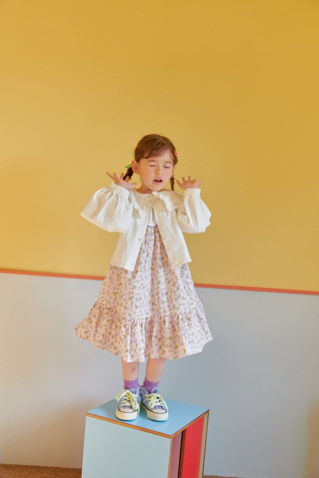 Mumunbaba - Korean Children Fashion - #kidsshorts - Violet Flower One-piece - 8
